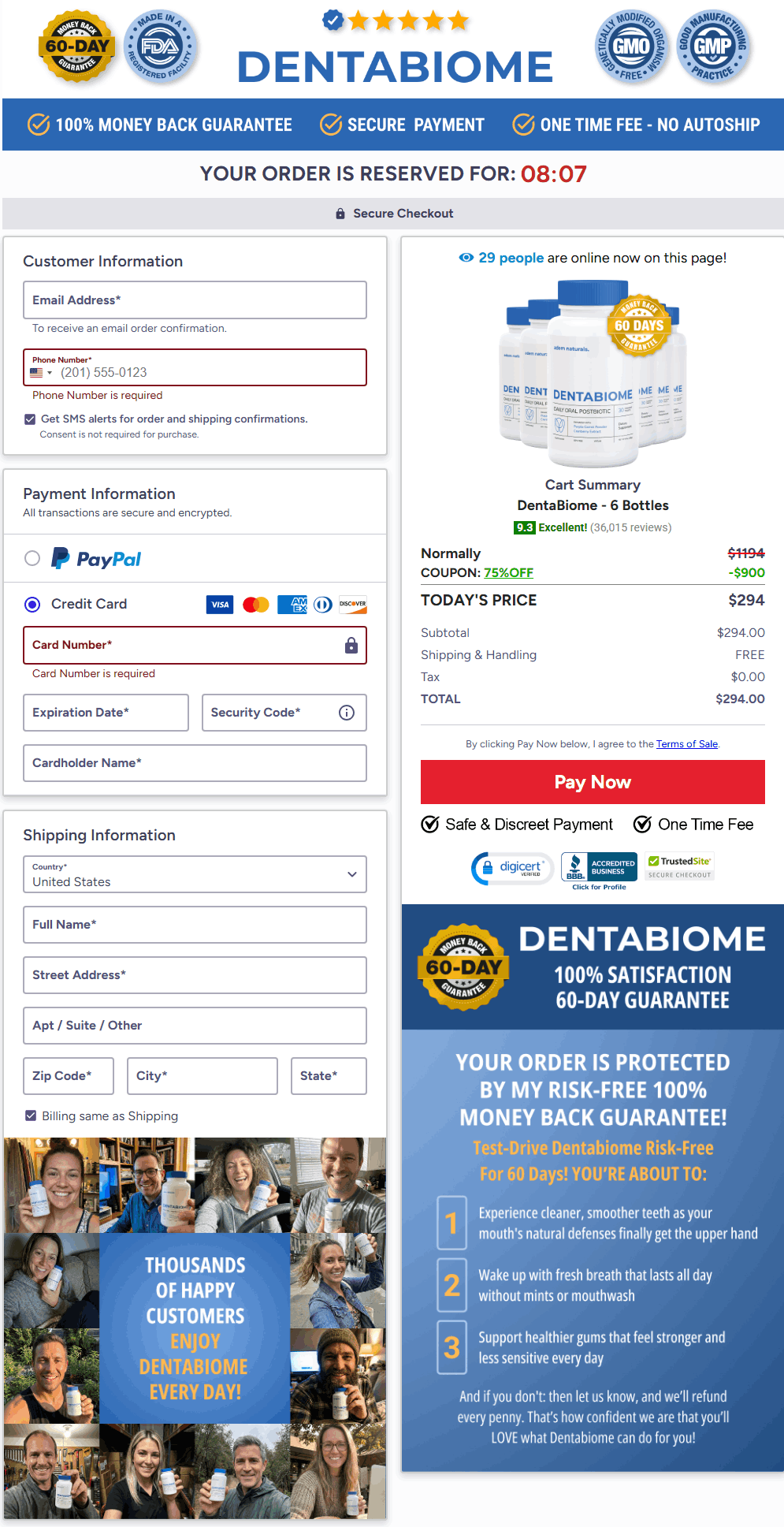 DentaBiome-order-page